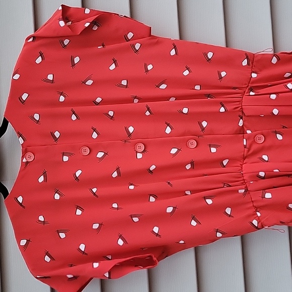 VINTAGE SUNSHINE STARSHINE WOMENS RED DRESS SIZE 16 - Picture 8 of 10